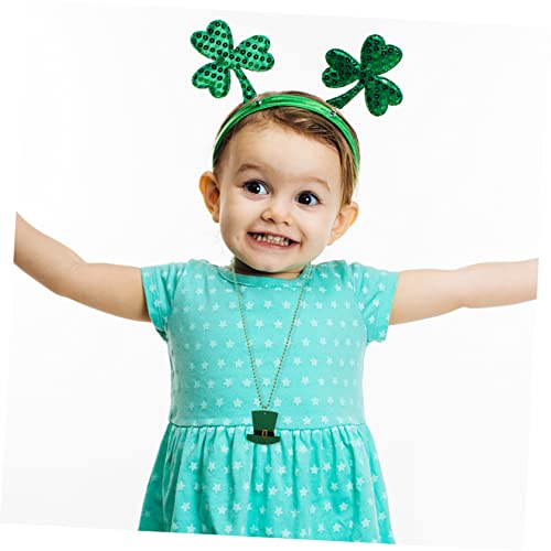 TOYANDONA 12pcs Irish Bead Chain Shamrock Pendant Necklace for St Patrick's Day Festival for Parade Decor