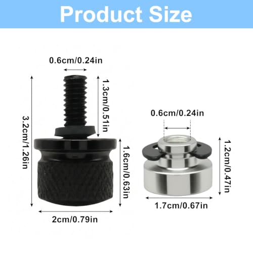 Jersvimc 4-piece black seat bolt screw nut kit assortment set