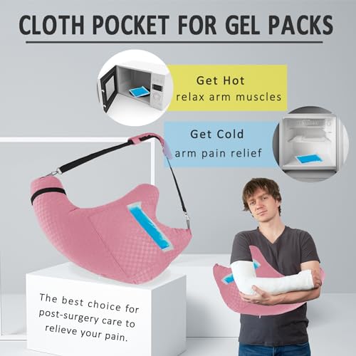 Shoulder Surgery Pillow, Rotator Cuff Pillow for Side Sleeper Dark Pink