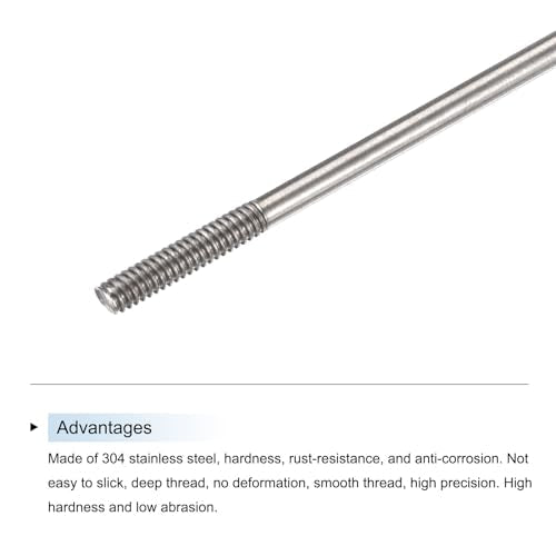 MECCANIXITY 15pcs Push Rod Connector Double End Threaded Rod 304 Stainless Steel for DIY RC Car,Boat,Car,Airplane,Helicopter Model&DIY Material,M2x250mm M2x250mm 15