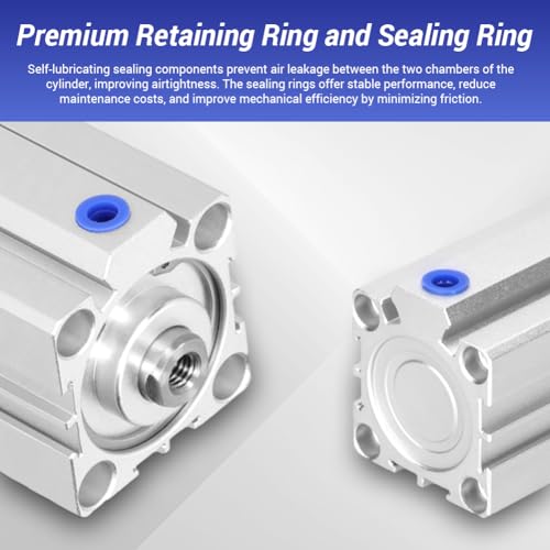 SDA40X15 Thin Air Cylinder, 40mm Bore x 15mm Stroke Dual Action Aluminum Alloy, 1/8 Port Small Pneumatic Cylinder for Industrial Automation SDA40*15