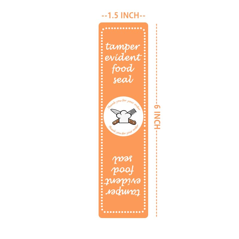 Safe Secure Tamper Evident Labels for Food Delivery,6x1.5 Inches Tamper-Evident Food Seal Stickers Tamper Resistant Stickers Food Retail Package Seal Labels Tape for Restaurant Packages,300 Pcs