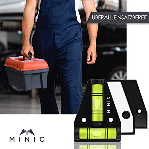 Cross Spirit Level, Black | Small spirit level - Motorhome accessories - Caravan gadgets - Mini spirit level - Ducato camping accessories - Standard bubble level