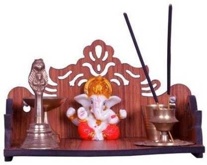 Generic Small Beautiful Wooden Temple/MANDIR for Home/Office/Shop (DIY)(15 CM /6 INCHES) (Brown), JCSMEJ3903