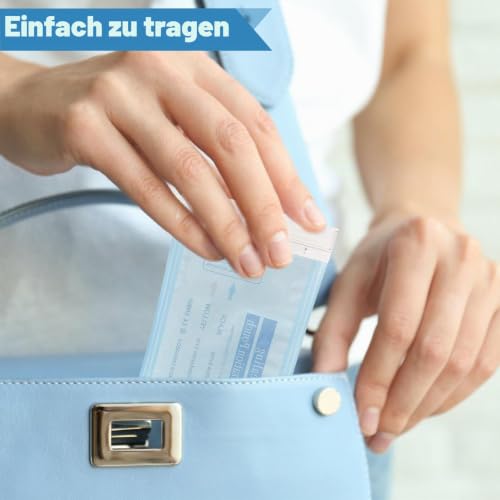 Pack of 400 Sterilisation Bags, 90 mm x 260 mm + 90 mm x 165 mm + 70 mm x 260 mm + 57 mm x 130 mm Self-Adhesive Sterilisation Bags, Disposable Steriliser Bags for Cleaning Tools, Self Sterilisation Bags