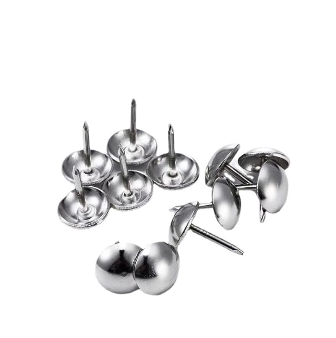 [Australia - AusPower] - 500Pcs Upholstery Tacks, BetterJonny Decorative Furniture Nails Pins Sliver Metal Thumb Tacks for Upholstered Furniture Cork Board, Home Decor(17X11MM) Silver 
