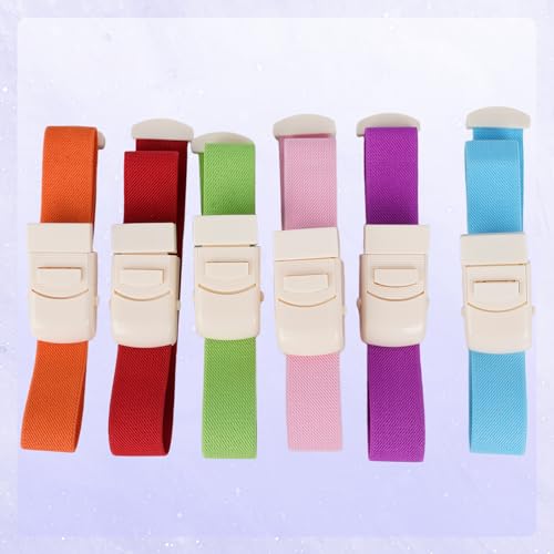 Pack of 6 Storage Tube Blood Removal Highly Flexible Tourniquet with Quick Closure, 15.78 x 0.98 Inch Tear-Resistant Vein Trap for Medical Nurse Tourniquet for Camping, Hiking, Outdoor Sports (6 Colors) 6SE (light color)