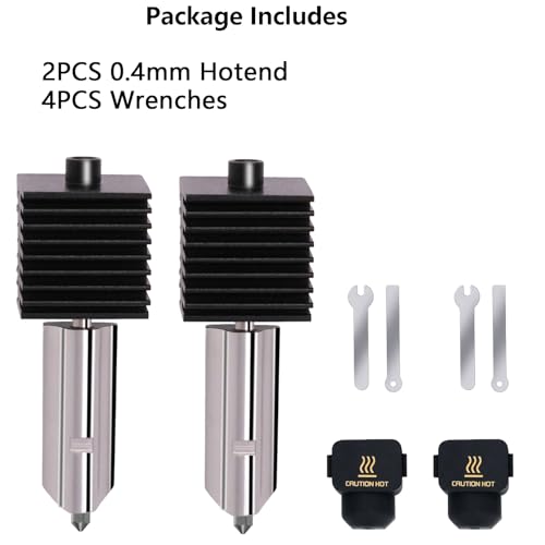 2PCS A1 Mini, A2L Upgrade Hotend Kit, 3D Printer Print Head Hot End Heating Block Kit with 0.4mm Hardened Steel Nozzle and Silicone Socks for Bambu Lab A1/A1 Mini 2 Pack