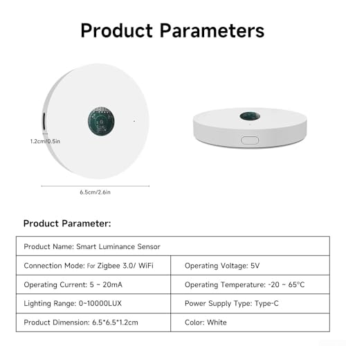Light sensor, luminance sensor can automatically adjust the light levels for ZigBee light sensor for smart homes for TUYA WiFi / ZigBee (ForZigbee) Forzigbee
