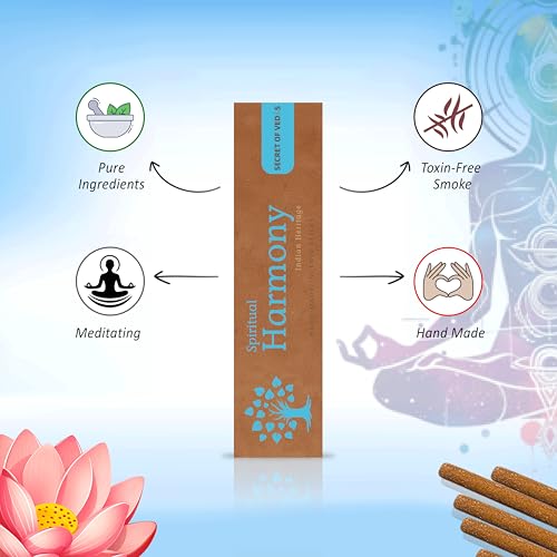Spiritual Harmony Incense Sticks 100g Pure Organic Hand-Rolled Agarbati Calming & Balancing Fragrance for Meditation, Yoga, Prayer & Home Aromatherapy