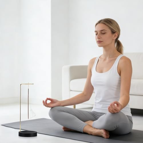 2-in-1 Wooden Incense Stick Holder with Cone Spool, Upside Down Incense Holder for Sticks, Home Yoga Meditation Spa Decoration Accessories