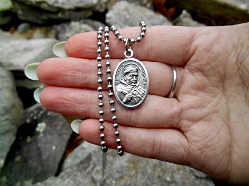 Saint Albertus Magnus necklace, Albert the Great, 30 Inch Stainless Steel Ball Chain, Patron Saint of Scientists, Philosophers, Medical technicians, Natural sciences