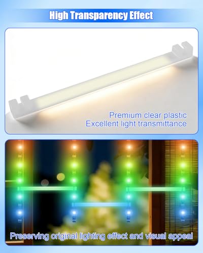 60 Pack Spacers Compatible with Govee Curtain Lights, Anti-Tangle Transparent Clips for LED Curtain String Lights, Outdoor Light Organizer 60 Pack Spacers