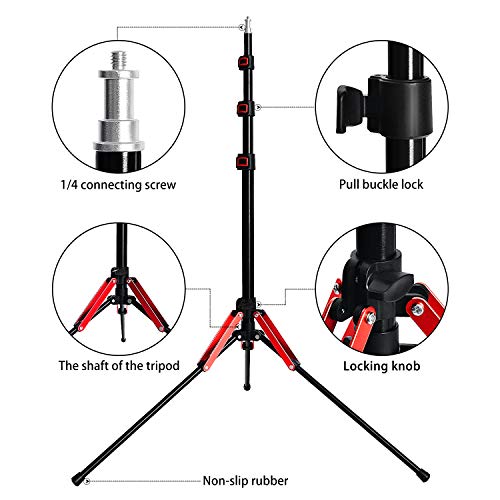 FOSOTO Photography 75" Light Stand Super Lightweight Aluminum Alloy Tripod Light Stand Reverse Legs for Ring Lights Relfectors Softboxes Umbrellas Backgrounds Video Studio with Carry Bag