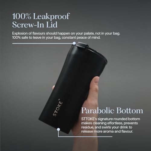 Sttoke Leakproof Ceramic Reusable Coffee Cup 16 oz - Angel White