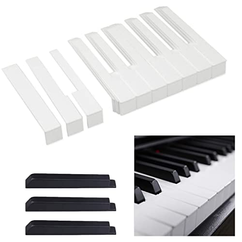 Jiayouy 88 Key Piano Keytops Plastic Piano Key Tops Replacement Black + White Complete Set