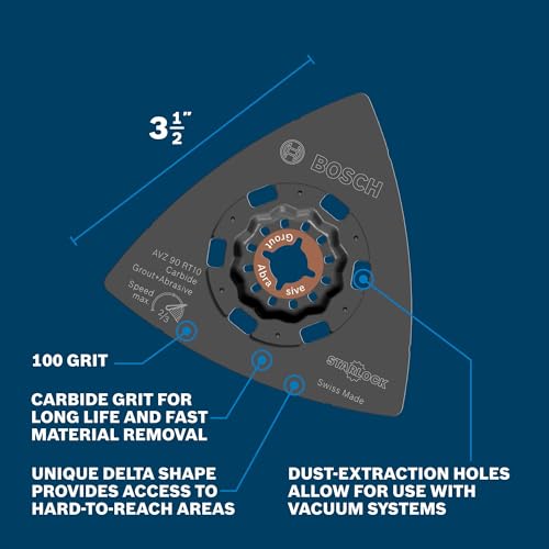 Bosch OSL350CR10 Starlock Oscillating Multi-Tool Carbide Grit 100 Delta Sanding Pad 100 Grit Industrial