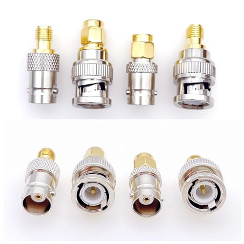 JZK Set of 4 High Frequency Coaxial Male SMA Male Female to BNC Adapter BNC Male Female to SMA Male