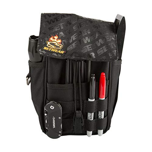 Black SetWear Tool Pouch, 7.5-inch high by 6.5-inch wide, front view