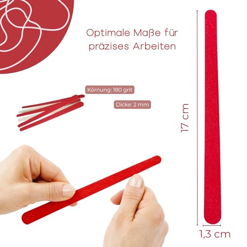 Remos Sand-Leaf Files Fingernails Double-Sided 10 Pieces/Pack Red Rot
