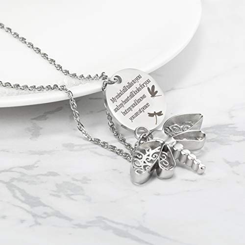 Gredstar Dragonfly Urn Necklace for Ashes, Keepsake Pendant with Memory Tag Hollow wings