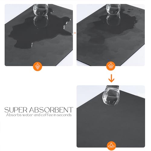 Under Sink Mats -(Cut-to-Fit) Absorbent Shelf Liner for Kitchen & Bathroom Cabinets, Quick-Dry Non-Slip Cabinet Protector, Waterproof Under Sink Pad for Leak Protection (Grey, 35''x 24'') Grey 35"L x 24"W x 0.2"Th