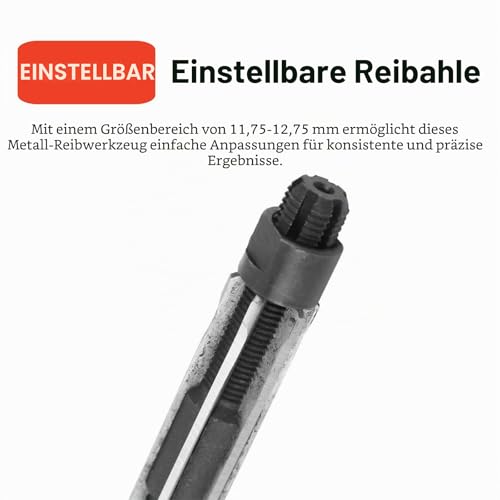 Adjustable reamer 11.75 mm-12.75 mm, adjustable reamer 9CRSI H8 hand reamer metal hole cutting tool with 4 flutes