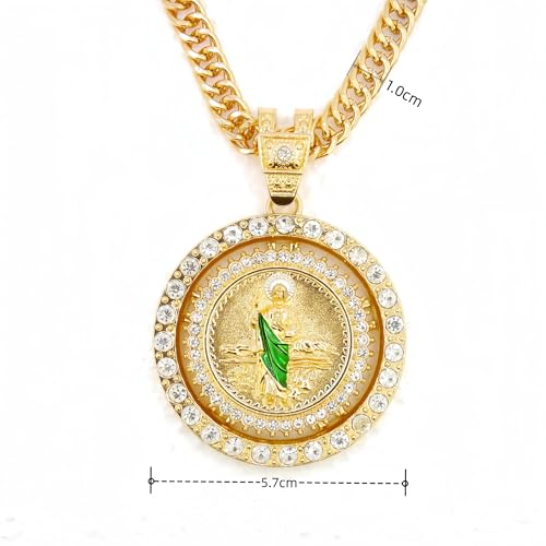 14K Gold Filled San Judas Necklace For Women And Men - Vintage Saint Jude Necklace Religious Necklace Amulet, St. Jude Tadeo Medalla Cadena Oro Laminado, Catholic Religious Christian Jewelry 4 - San Judas Necklace