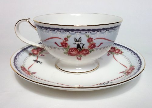 Noritake Kiki's Delivery Service JIJI Tea Cup Sorcerer Blue From Japan New White, Gold, Blue, Red, Black