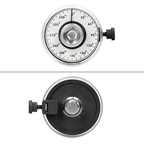 Torque Rotating Gauge Rotary Angle Gauge Rotary Angle Measuring Device 1/2-Inch Socket Spanner Torque Torque Spanner 1 Socket Angle Finder Protractor Measuring Device