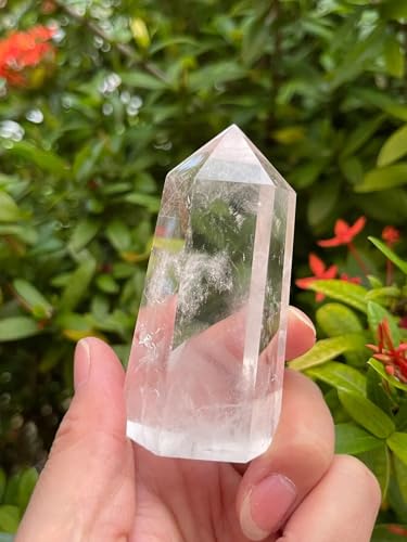 GAF TREASURES Premium Clear Quartz Obelisk, Standing Polished Clear Quartz Point (3-4 oz) 3-4 oz