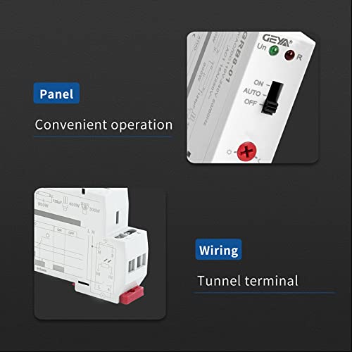 GEYA Twilight Switch Photoelectric Timer Light Sensor Relay Auto ON Off Din Rail(AC110V-240V) AC110V-240V Grb8-01