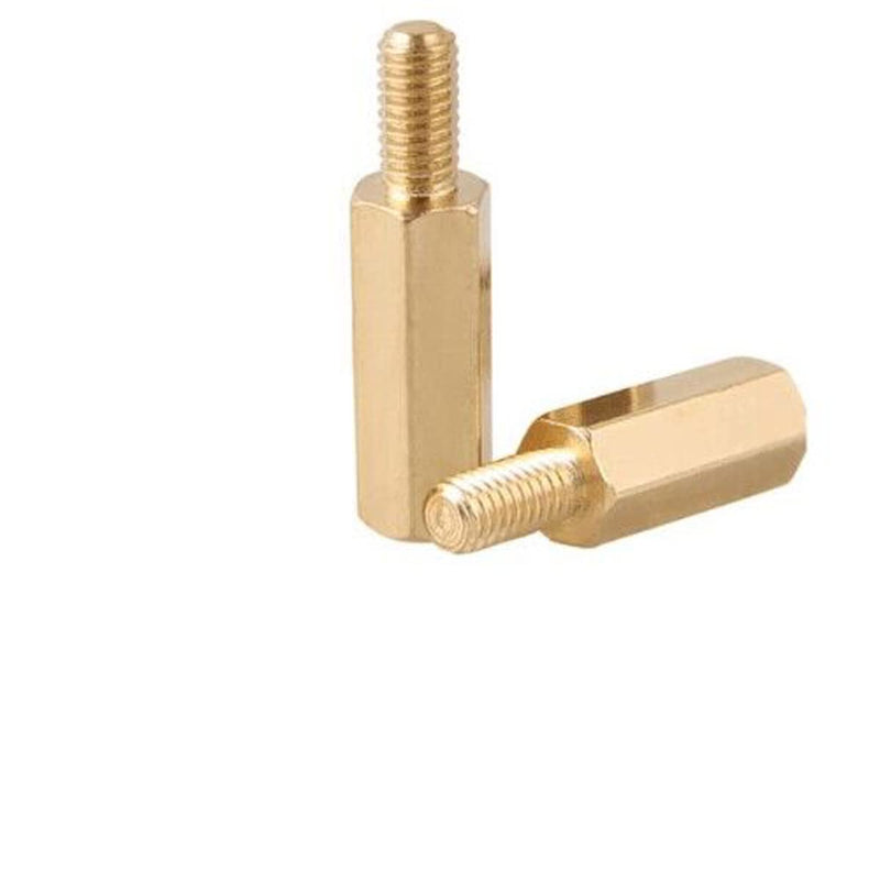 [Australia - AusPower] - Male to Female Thread Spacer Screws Brass Hex Standoff M3 x 6mm + 6mm PCB Pillar for Drone Quadcopter, Computer and Circuit Board, Pack of 20, Gold 
