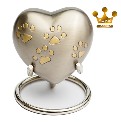 Urn for ashes Paw Heart Funeral Cremation Memorial Keepsake Pet Dog Cat|With Stand (Pewter 3") RHP01-03 Pewter 3"