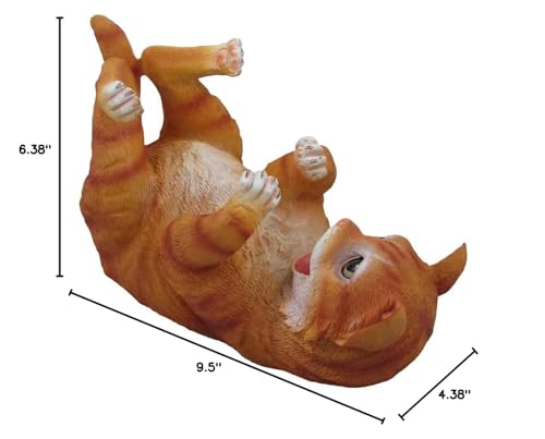 Decorative Tabby Kitty Cat Wine Bottle Holder Sculpture for Whimsical Tabletop Wine Racks and Stands or Animal Statues & Kitten Figurines As Birthday Gifts for Cat Lovers by Home-n-Gifts