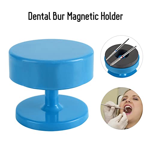 Magnetic Dental Drill Holder, Portable Professional Dental Drill Tray, Cupule Organiser, Drill Stand, Suction Plate for Dentist Lab Instruments, Metal Accessories (Blue) Blue