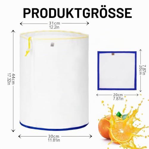 5 Pieces 5 Gallon Mesh Bubble Bags, All Mesh Bubble Hash Bag Set for Sustainable Filtration of Herbal Extracts, Press Strainer and Storage Bag Kit for Herbal Extraction and Production
