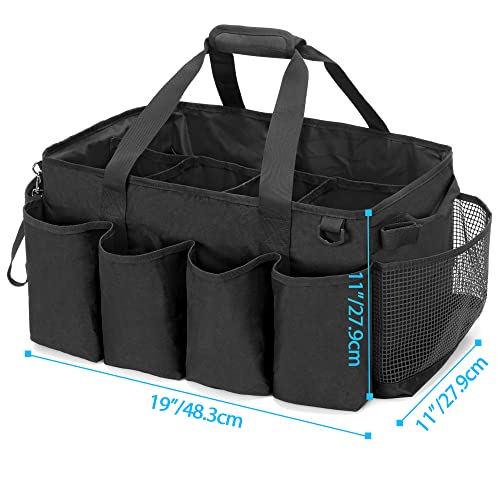 HODRANT Extra-Large Cleaning Caddy with Handles & Multi Pockets Black