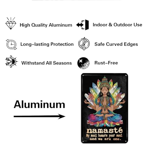 Funny Metal Sign,Namaste My Soul Honors Your Soul 8x12 Inch Black -9