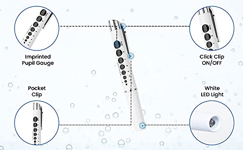 [Australia - AusPower] - PrimaCare DL-9325-2 LED Diagnostic Reusable and Lightweight Medical Pen Light for Nurse, Student, Doctors EMT, Batteries Included, White, Pack of 2 