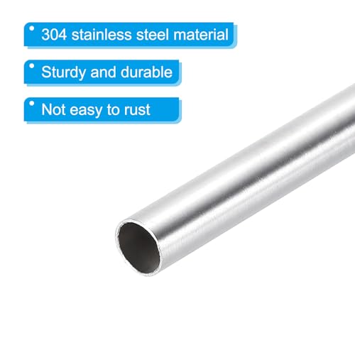 PATIKIL Stainless Steel Tube Diameter 6 mm, 200 mm Immersion Sleeve Protective Tube Sleeves for Temperature Sensors Pack of 5