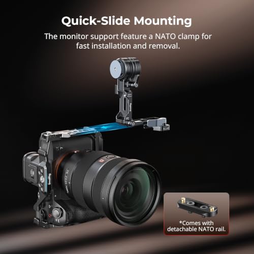 SmallRig L-Shaped Monitor Support for Vertical Shooting with NATO Rails, Stepless Damping 360° Adjustment, Support 5” and 7” Field Monitor - 6315