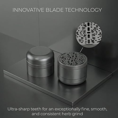 Viberium Metal Grinder 2.3 Inch - Herb Grinder, 4 Piece Grinders, Crusher Grey