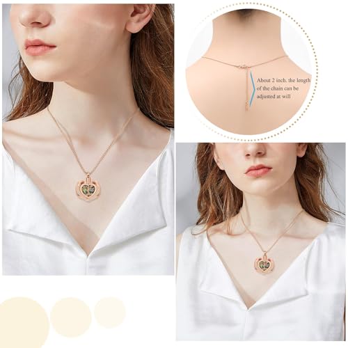 Tree of Life Cremation Jewellery Urn Necklaces for Ashes Heart Shape Lovers Keepsake Memorial Urn Stainless Steel Ash Pendant Cremation Jewellery Rose Gold