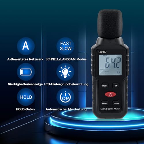 Mcbazel Dezibel Digital Sound Level Meter 30-130 dB with LCD Display, Volume Meter for Home, Office & Workshop