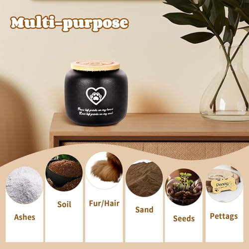 Orbitail Ceramic Pet Ash Urn for Small/Medium Cats & Dogs, Funeral Cremation Urn, Memorial Keepsake Decorative Urns