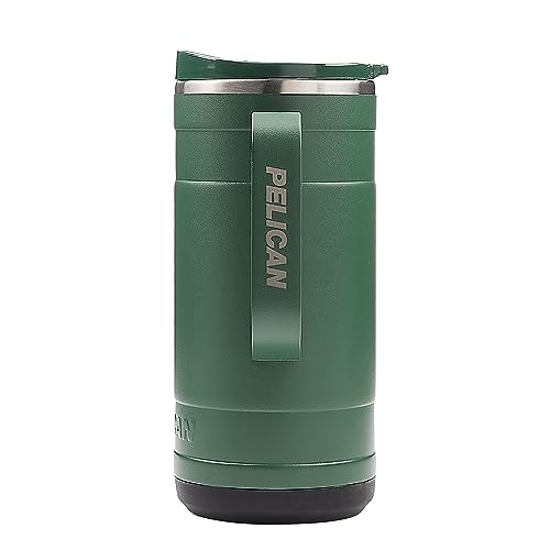 Pelican Hydration Pelican Ridge™ 18 oz Vacuum Insulated Tumbler - Recycled Stainless Steel Double Wall Travel with Dual Lid, Powder Coated Insulated Coffee Mug For Hot Cold Drinks, Hunter