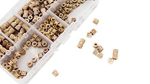 binifiMux M3 knurled brass threaded inserts, female press-in heat-set nuts assortment kit for plastic applications