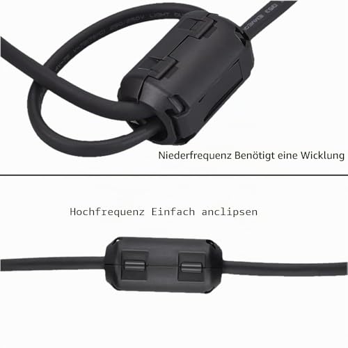 Ferrite toroidal core, black, RFI/EMI noise reduction cable clip, 20 pieces