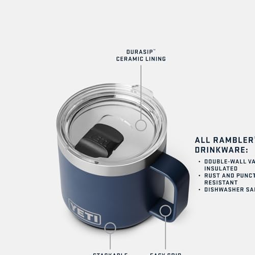YETI Rambler 14 oz Ceramic Lined Stackable Mug, Navy